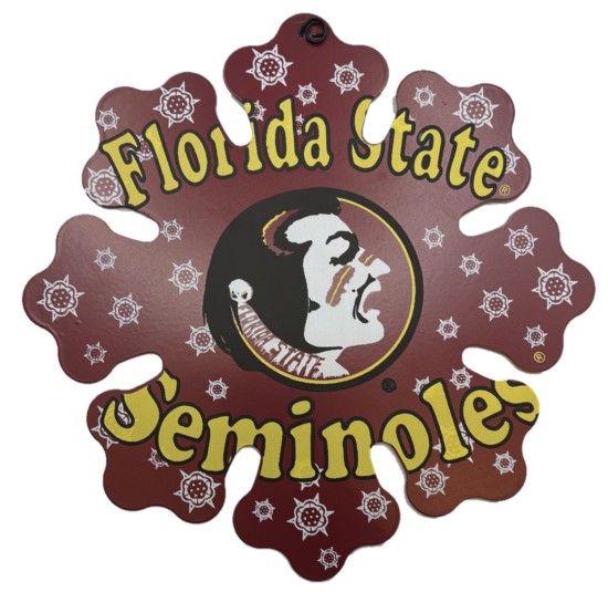 Florida State Seminoles Metal Snowflake Ornament 6"