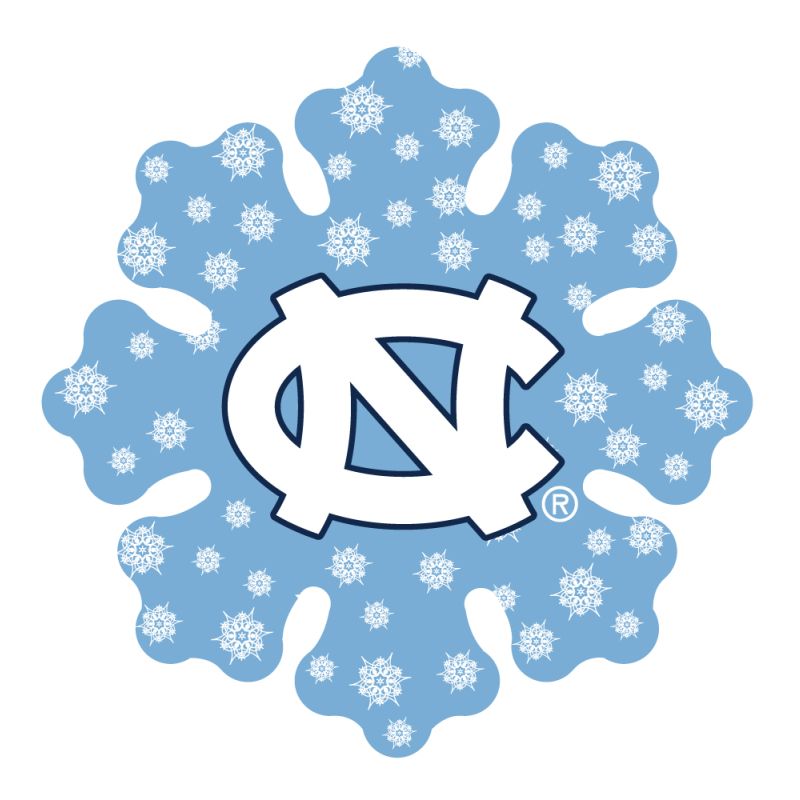 UNC Tar Heels Snowflake Metal Christmas Ornament 6"