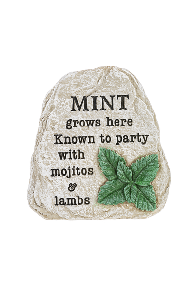 Humorous Herb Garden Stones Plant Marker: Basil, Sage, Thyme, Mint, Cilantro, Rosemary 6 Pack  1 Each