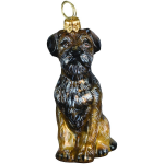 Border Terrier Dog Glass Christmas Ornament by Joy to the World Collectibles