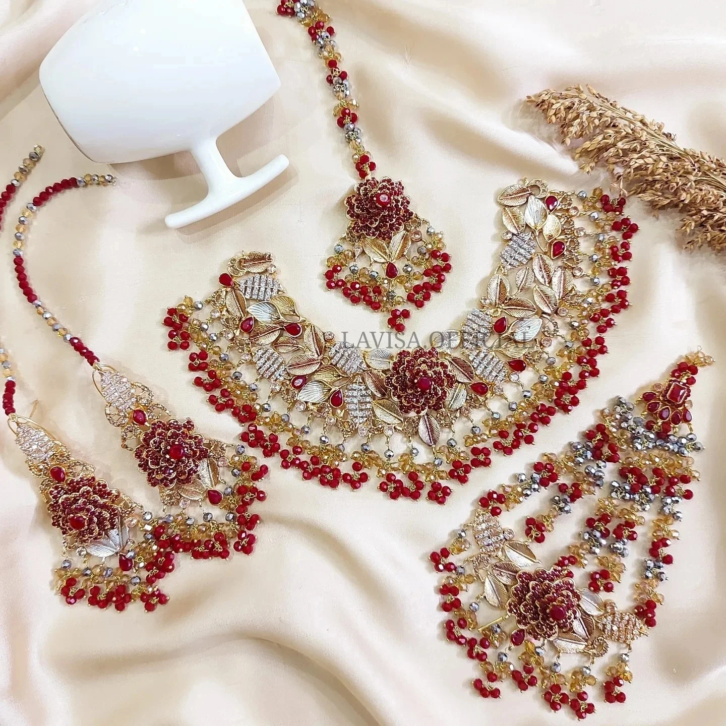 3D Flower Bridal Set