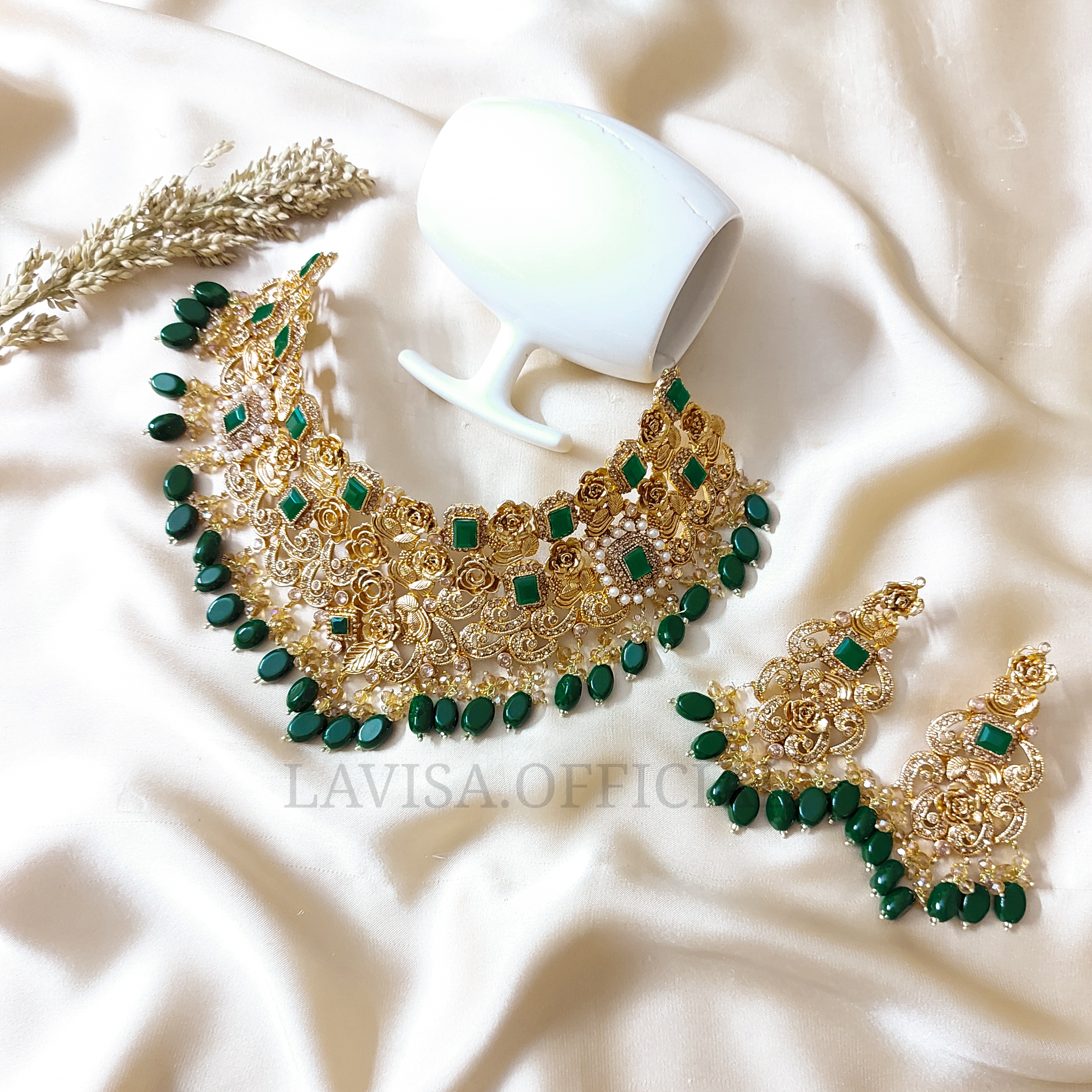3D FLOWER Bridal Jewellery Set