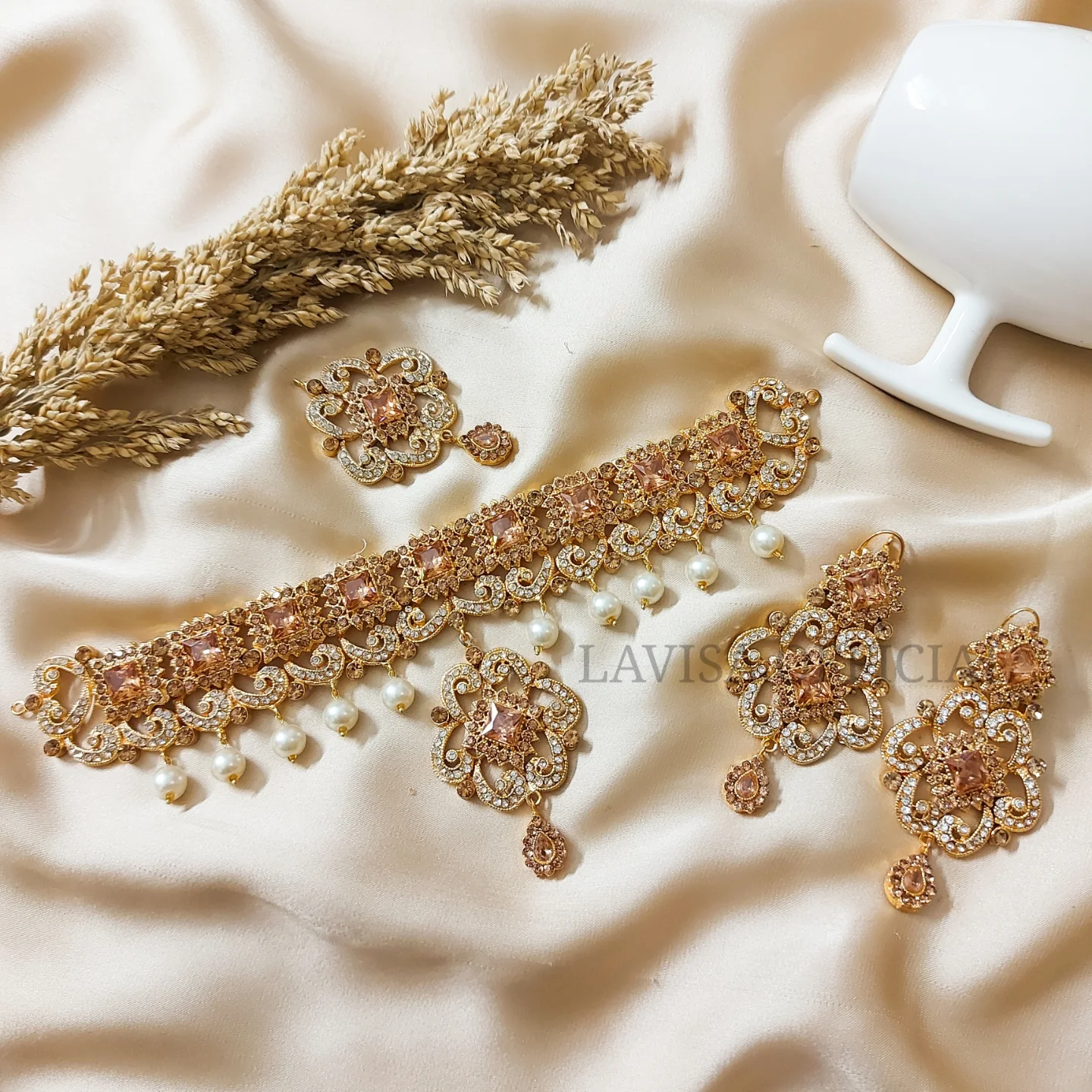 Gold Plated Choker Jewellery Set