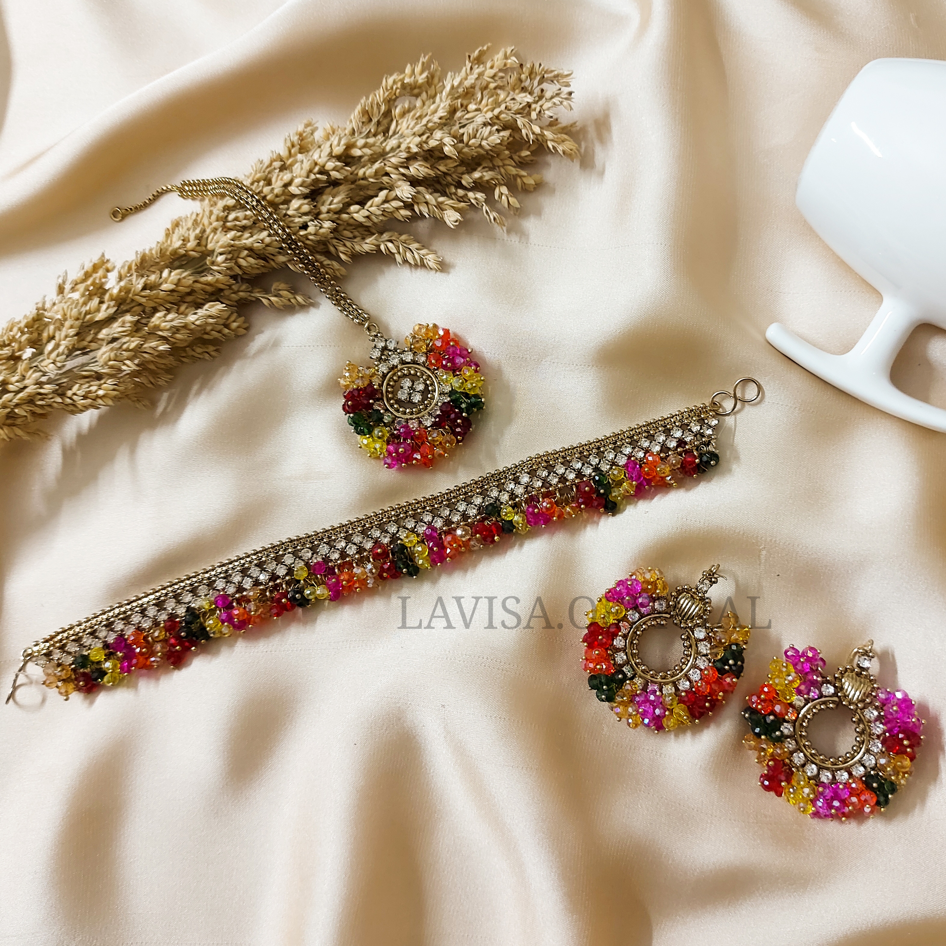 Gajra Colorful Jewelry Set