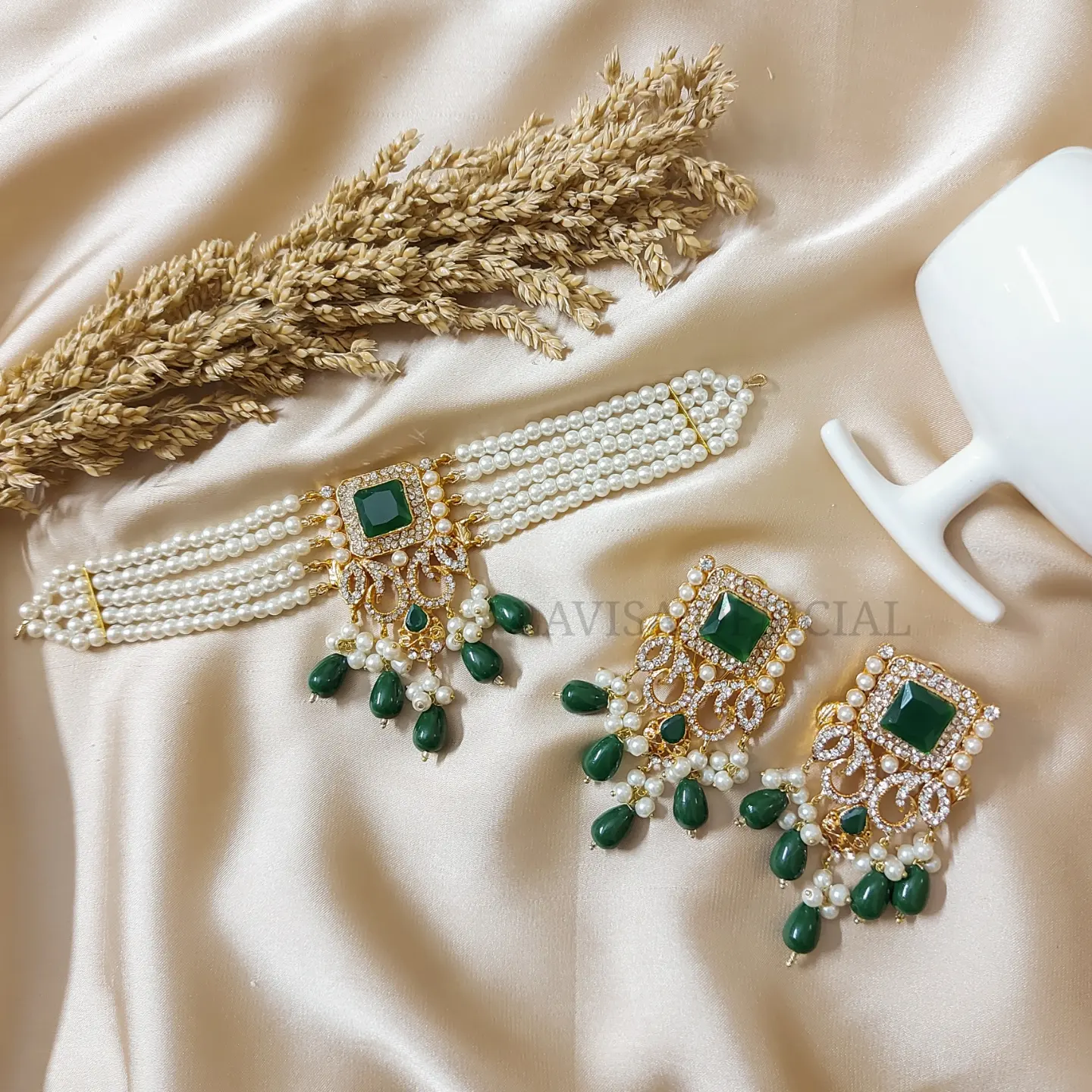 Pearl Choker Necklace Set