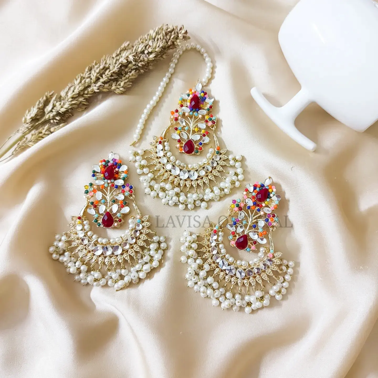 Kundan Earring & Tika