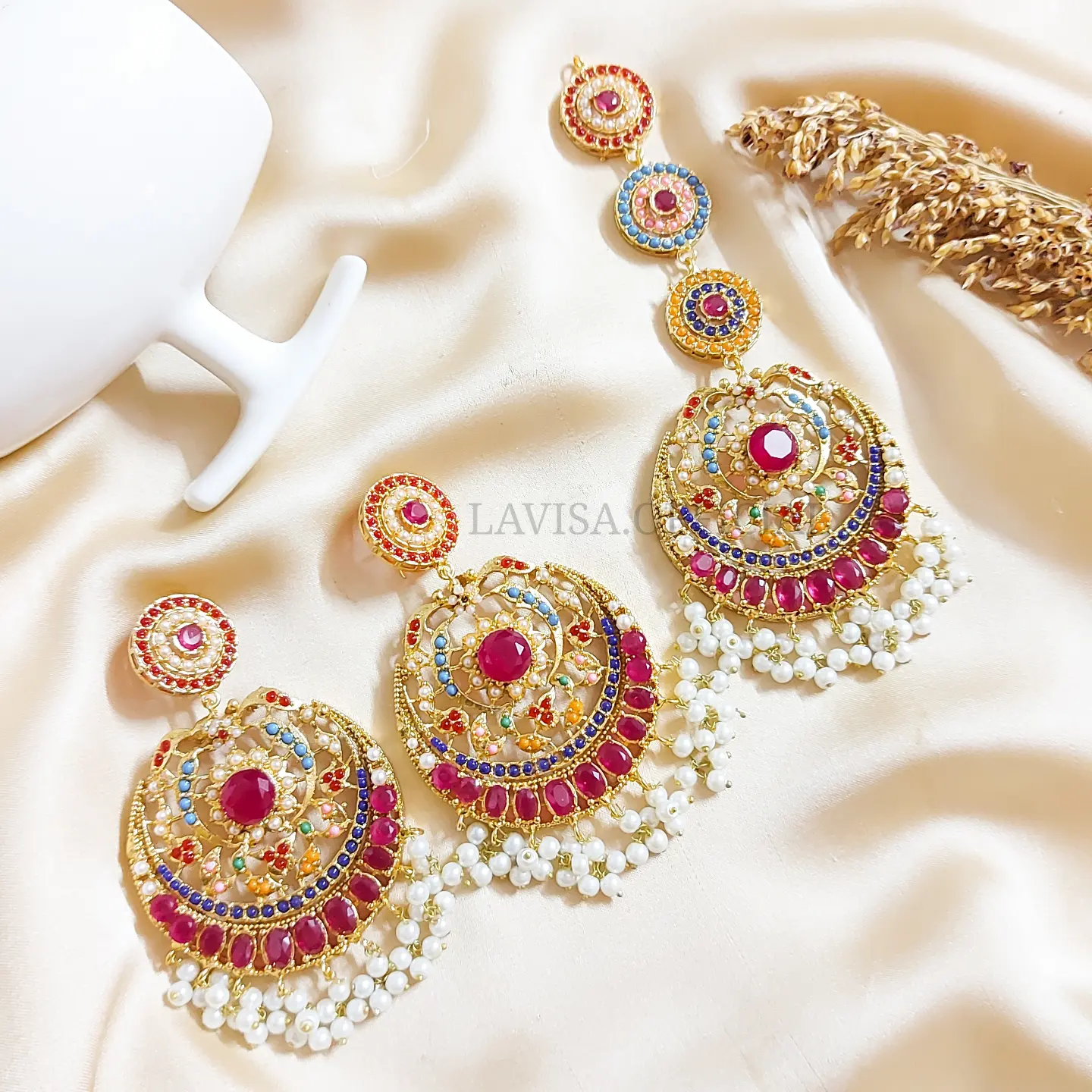 Gold Plated Earrings & Tika