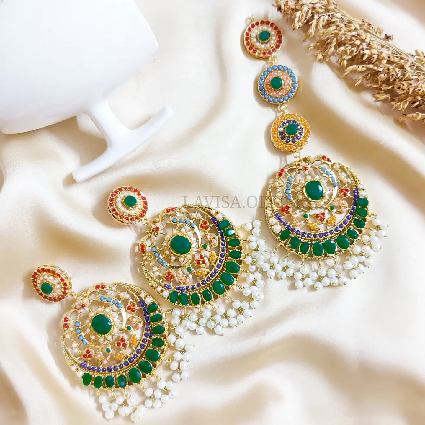 Gold Plated Earrings & Tika