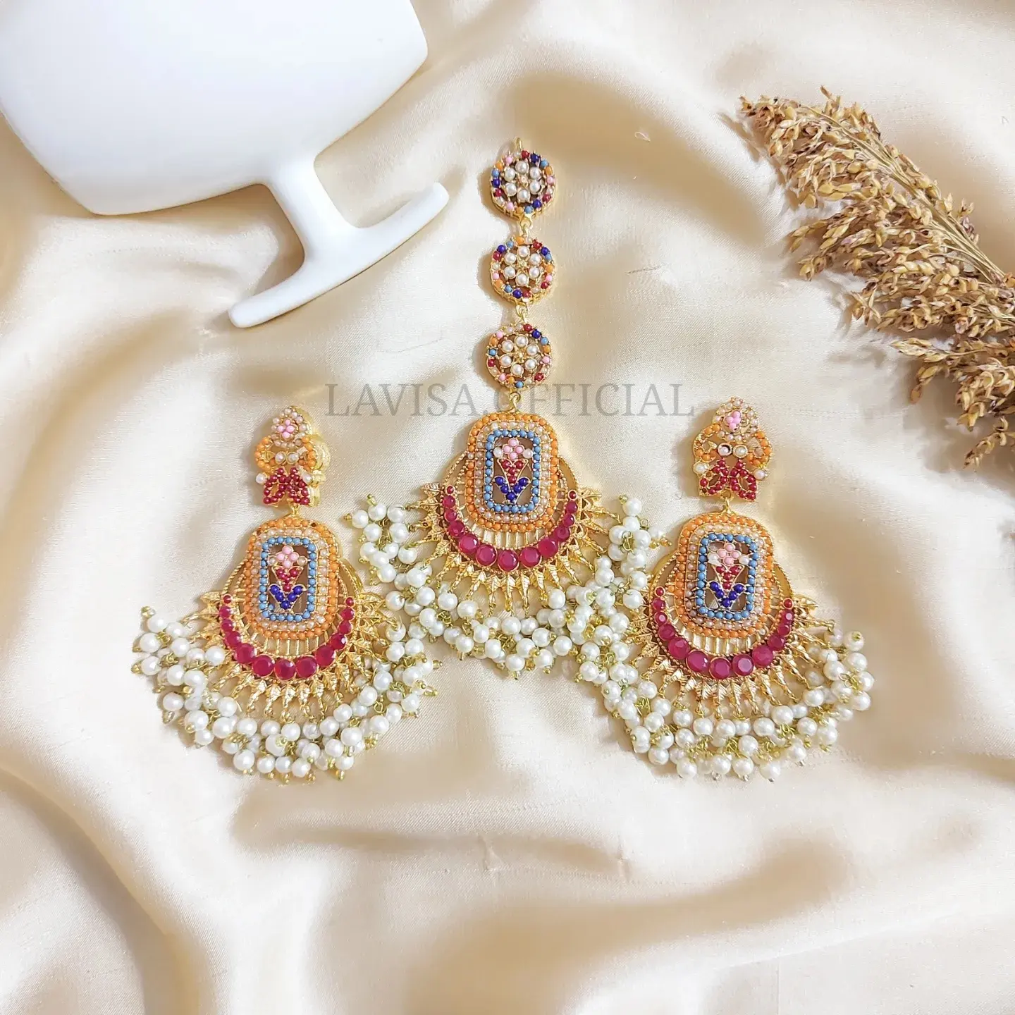 Gold Plated Earrings & Tika
