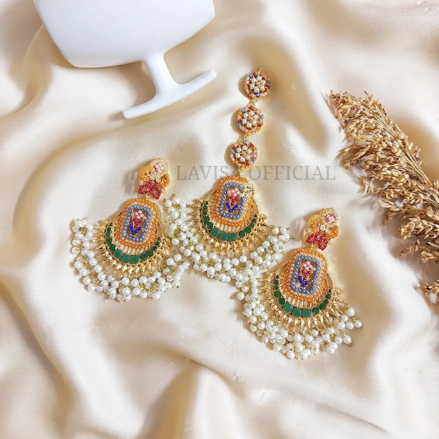 Gold Plated Earrings & Tika