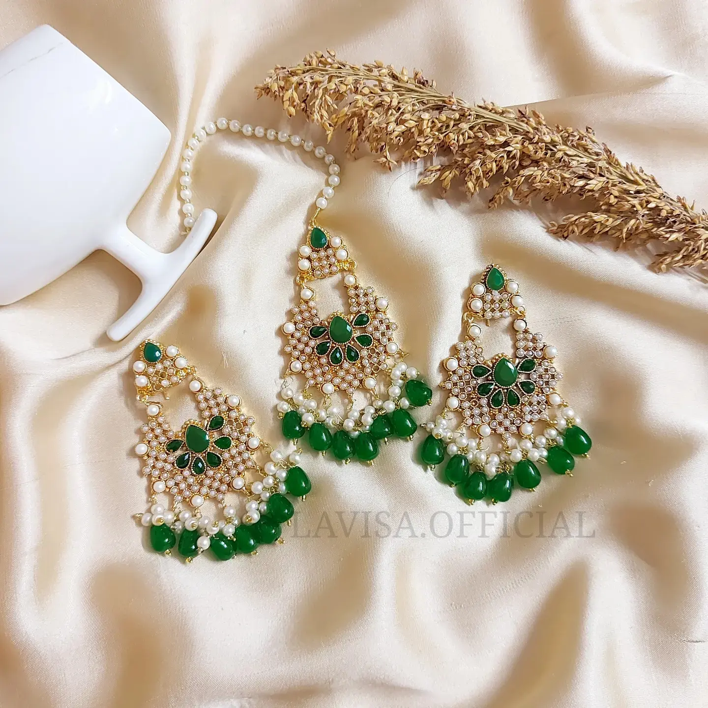 Gold Plated Set of Earrings & Tika
