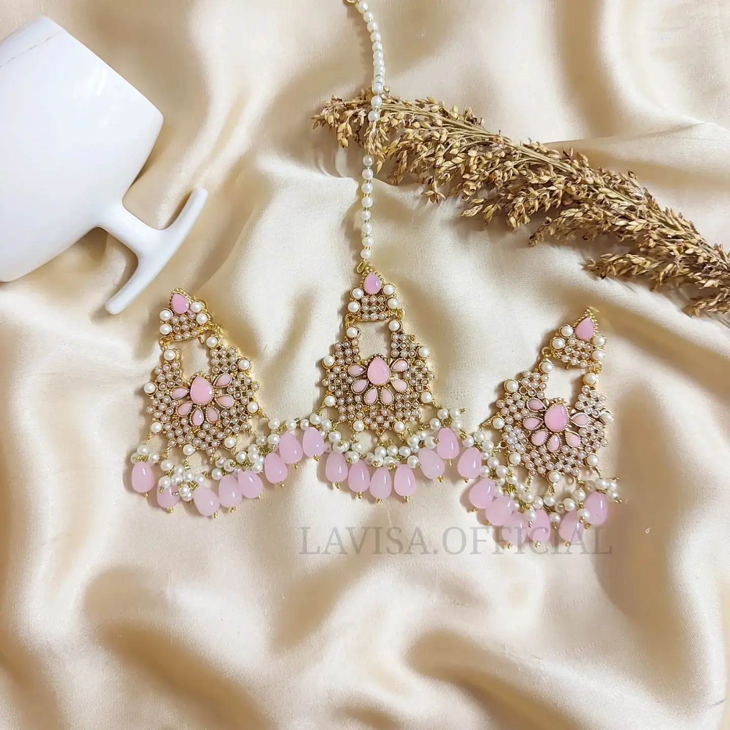 Gold Plated Set of Earrings & Tika