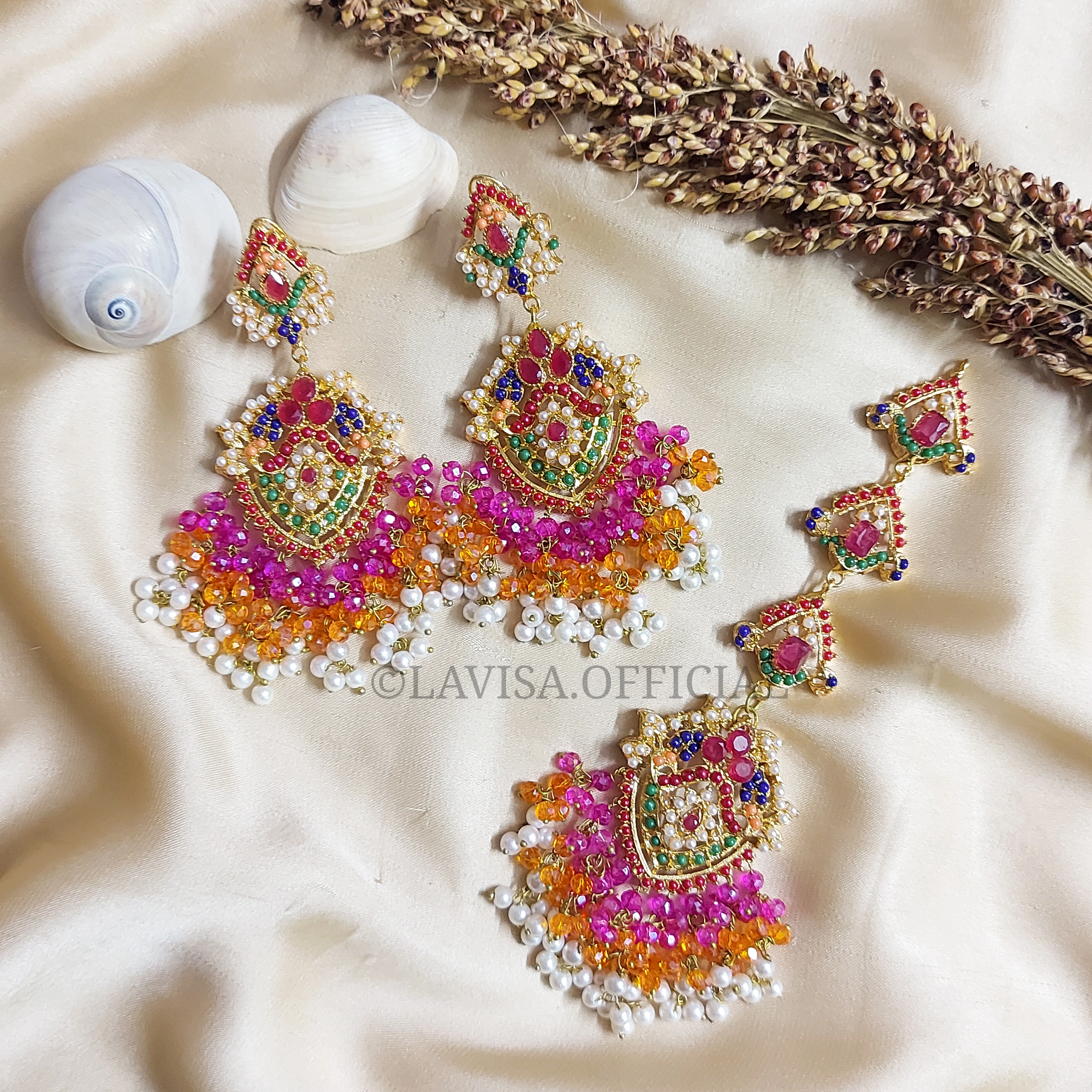 Khandani Earrings & Tika
