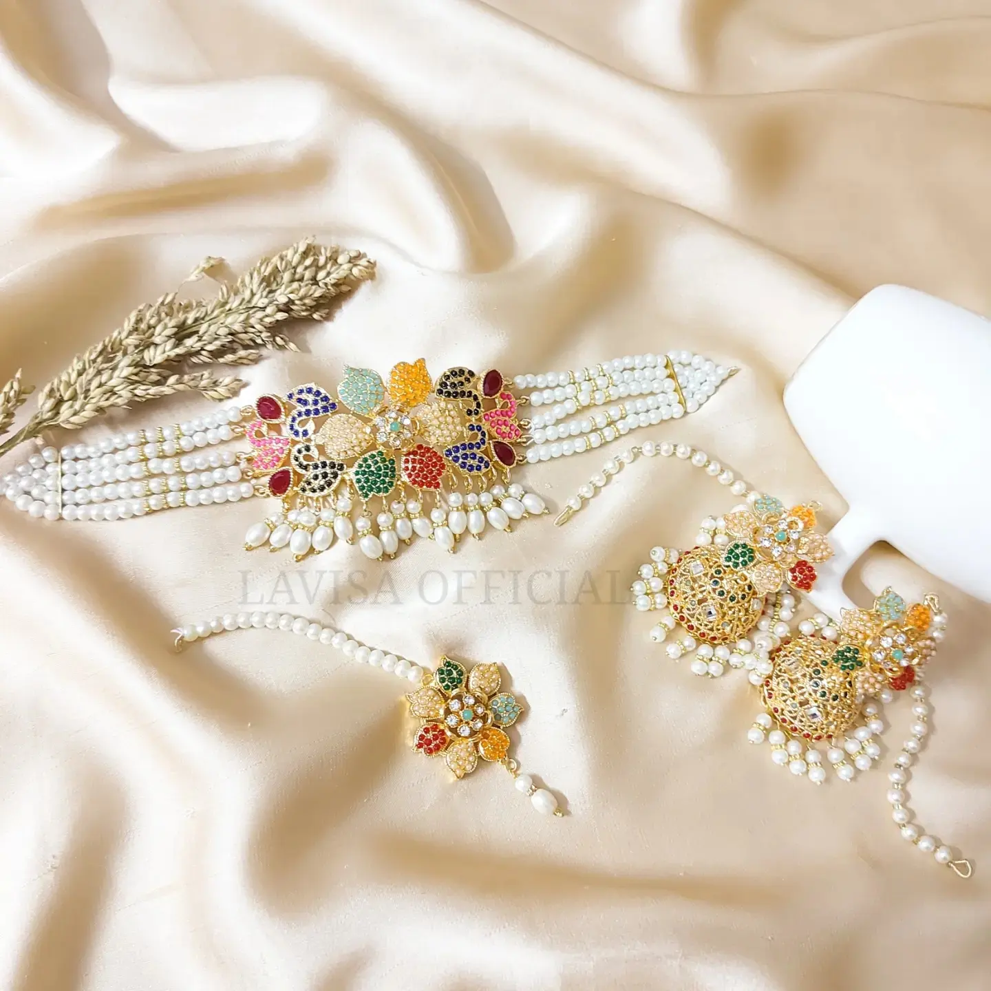 Elegant Pearl Choker Set