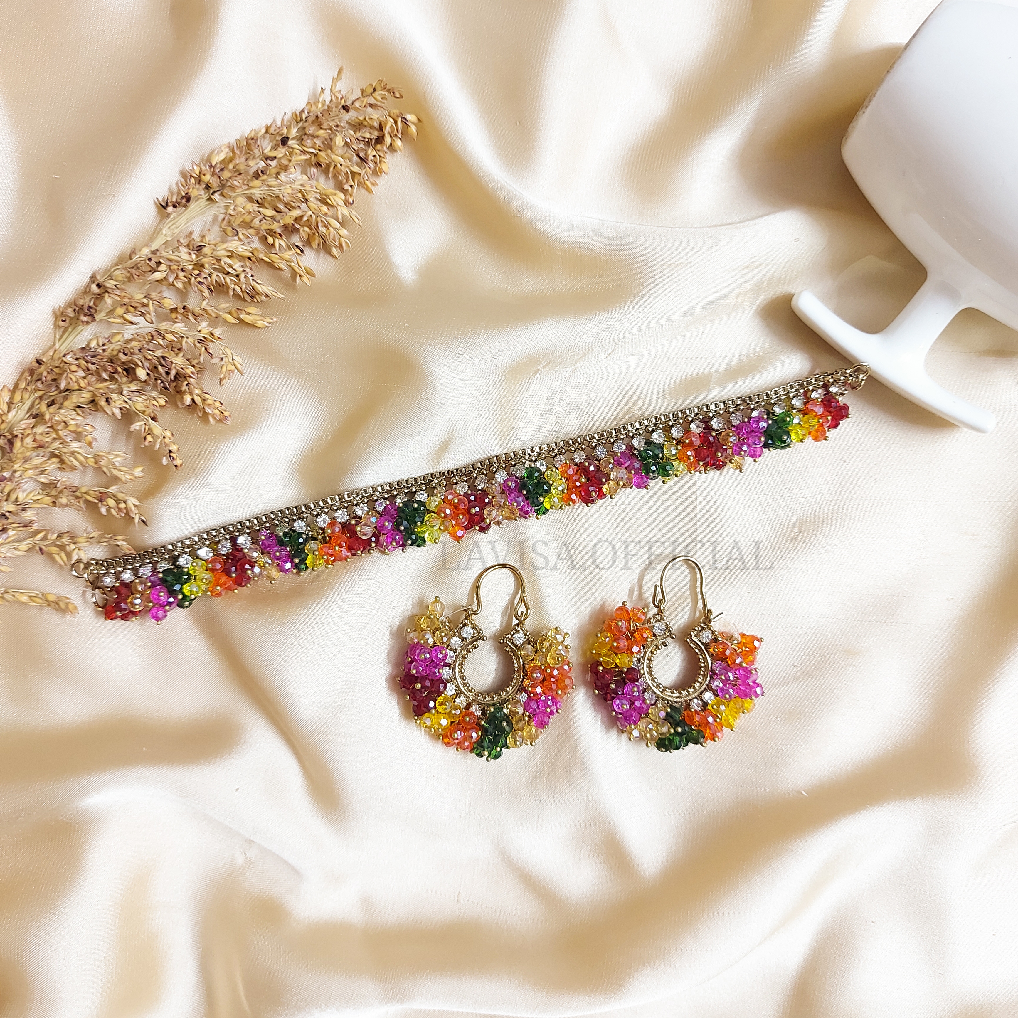 Colorful Beaded Choker Set