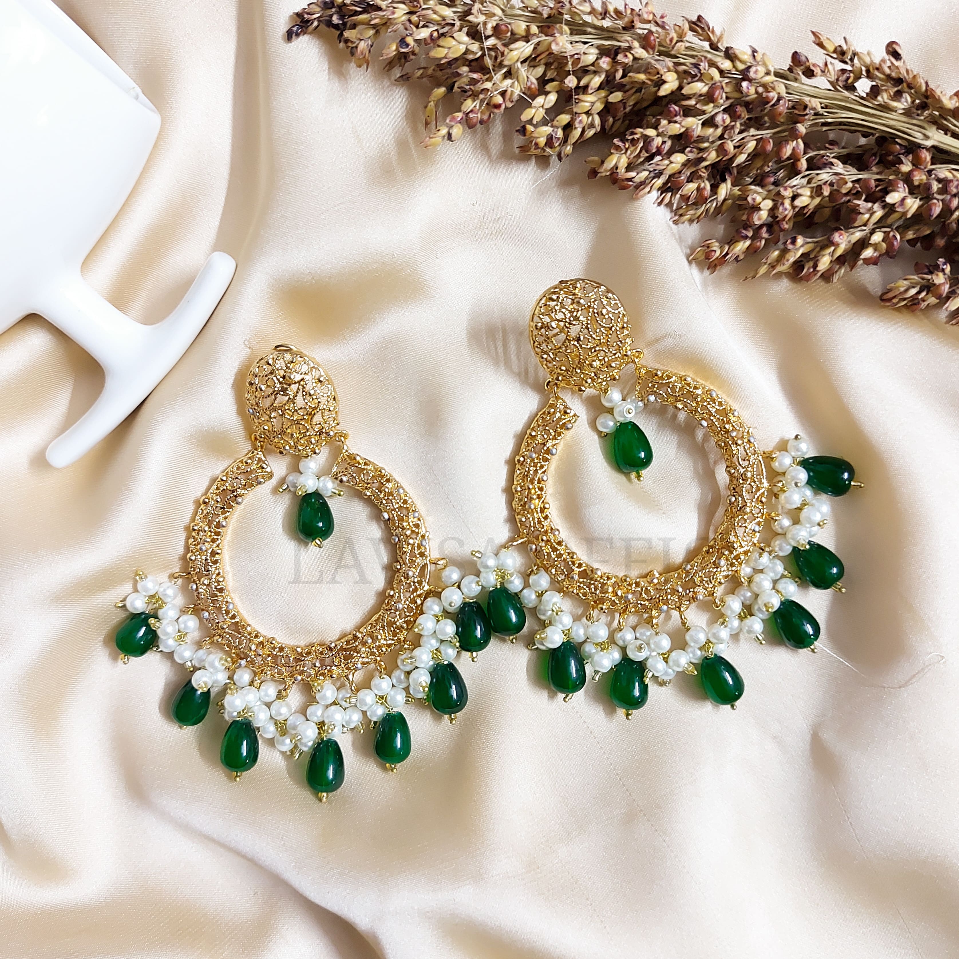 Gold-Plated Pearl Earrings