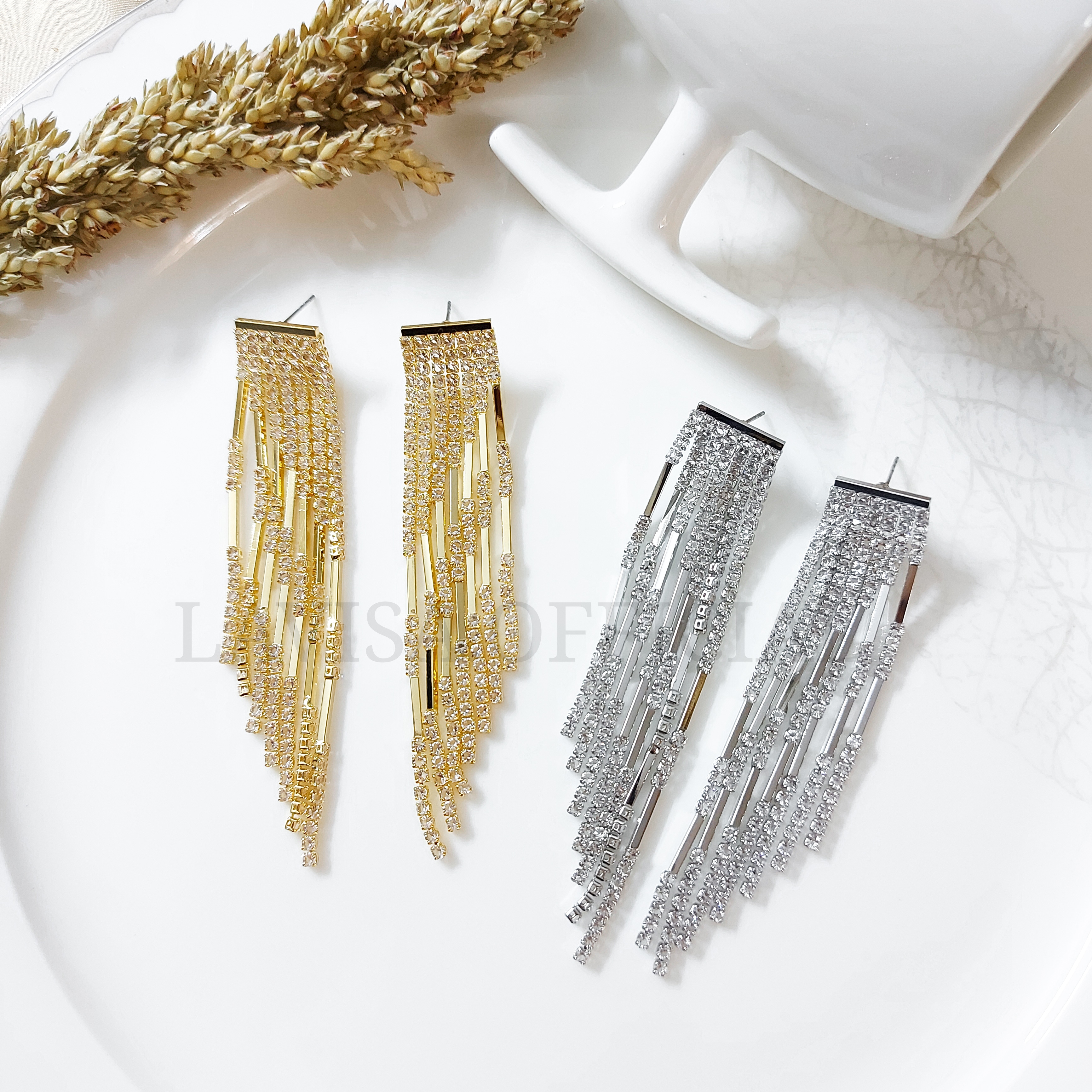 Imported Chain Zircon Earrings