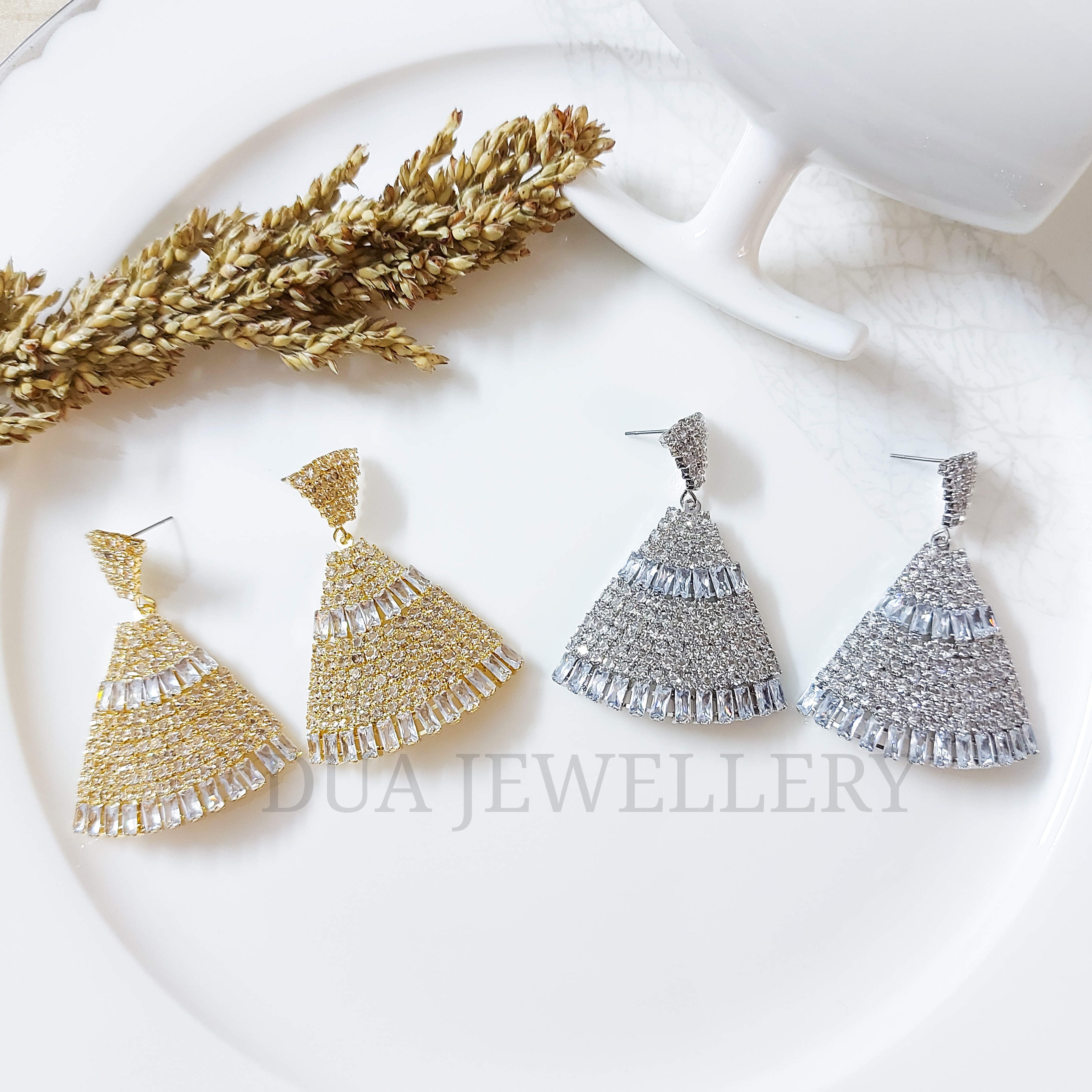 Imported Triangle Zircon Earrings