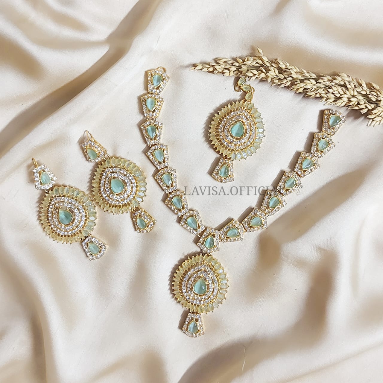 Gold Plated Dropper Necklace Set