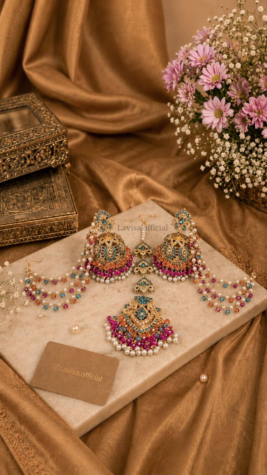 Multi Coloured Jhumkay with sahary