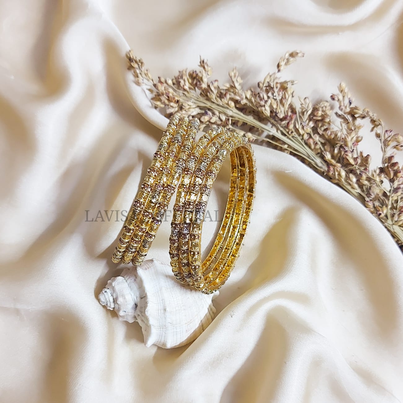 Gold Plated Slim Bangles 