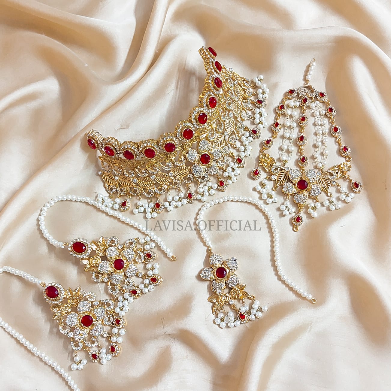 21KT Gold Plated Bridal Collar Set
