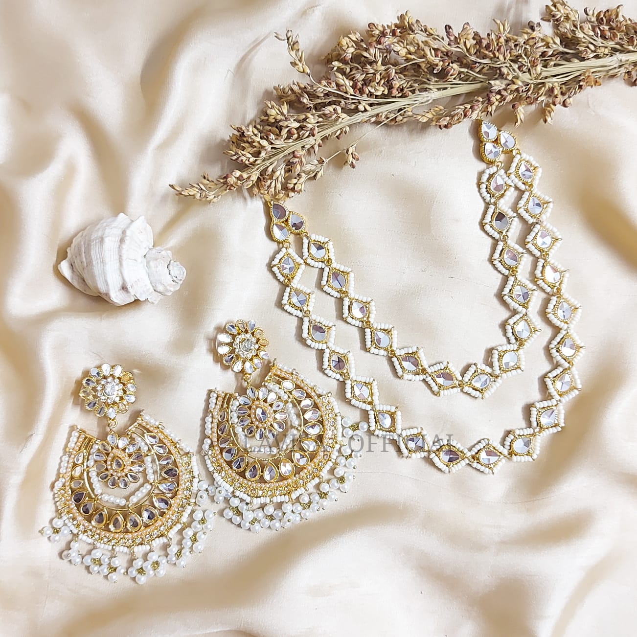 Gold Plated Kundan Mala Set