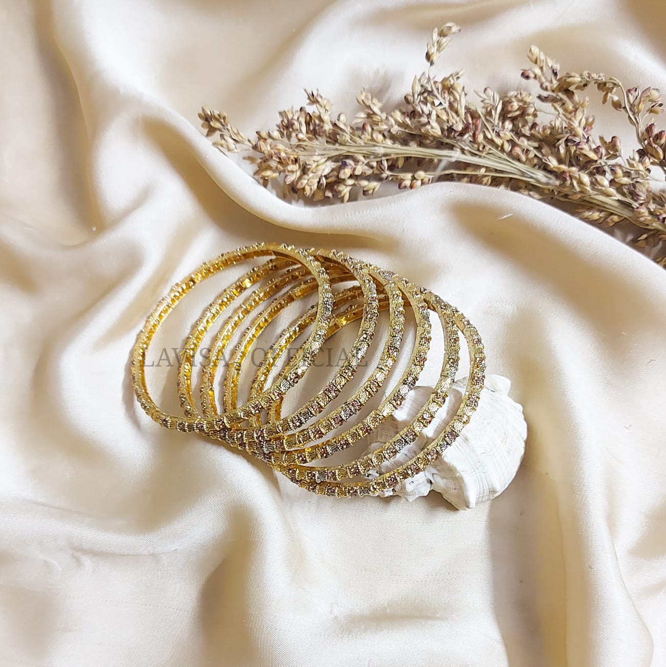 Gold Plated Slim Bangles 