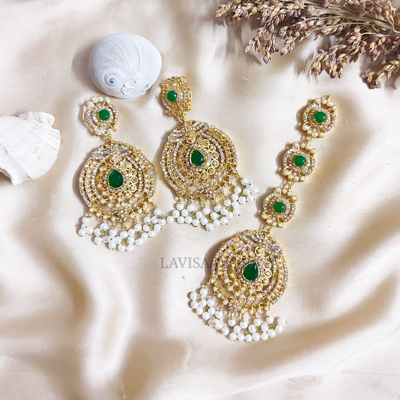 Gold Plated Earring & Tika