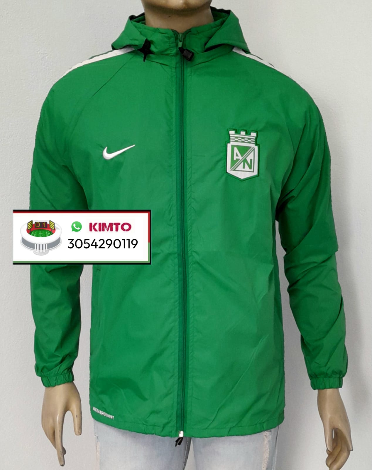 CHAQUETA CORTAVIENTOS ATLÉTICO NACIONAL VERDE