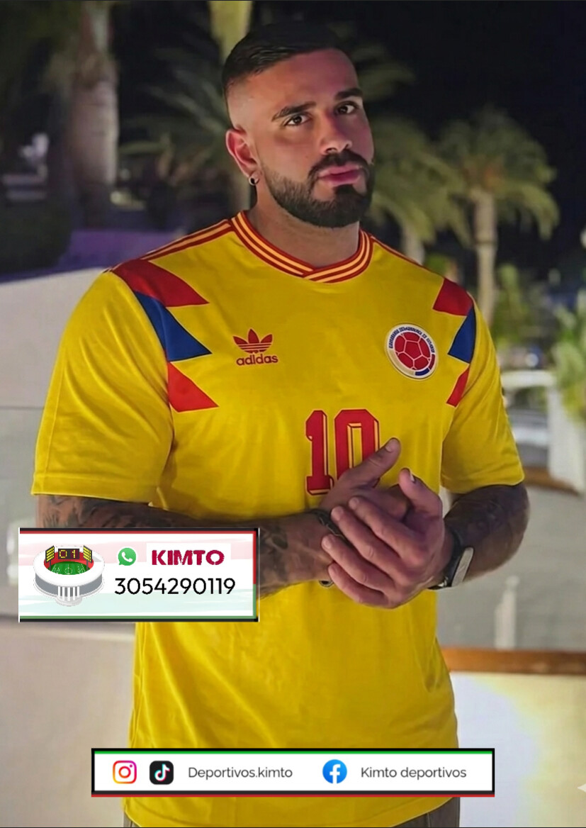 CAMISETA SELECCION COLOMBIA RETRO AMARILLA LOCAL (ITALIA 1990 )