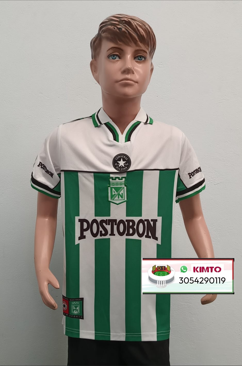 CAMISETA ATLÉTICO NACIONAL RETRO CONVERSE BLANCA VISITANTE 2001