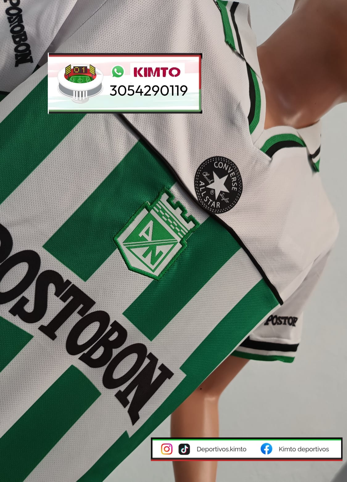 CAMISETA ATLÉTICO NACIONAL RETRO CONVERSE BLANCA VISITANTE 2001