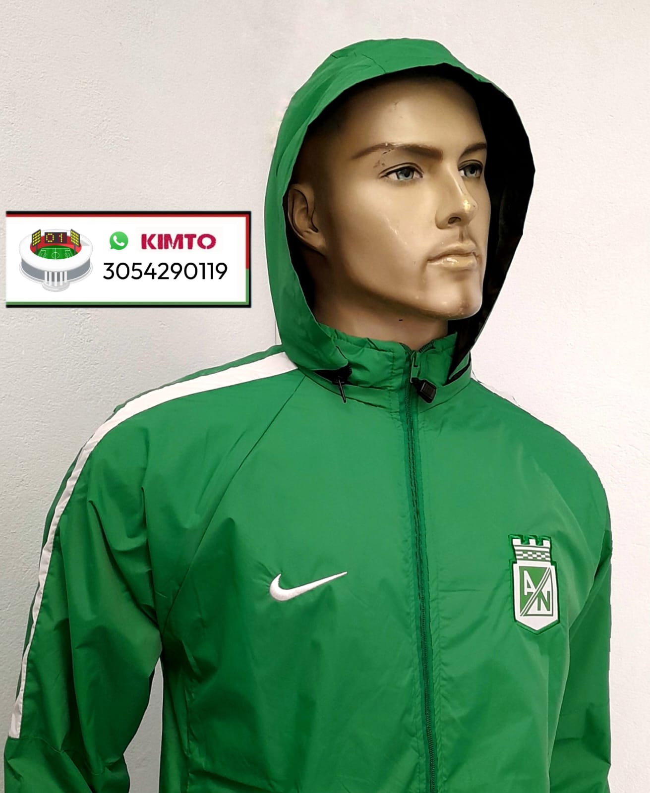 CHAQUETA CORTAVIENTOS ATLÉTICO NACIONAL VERDE