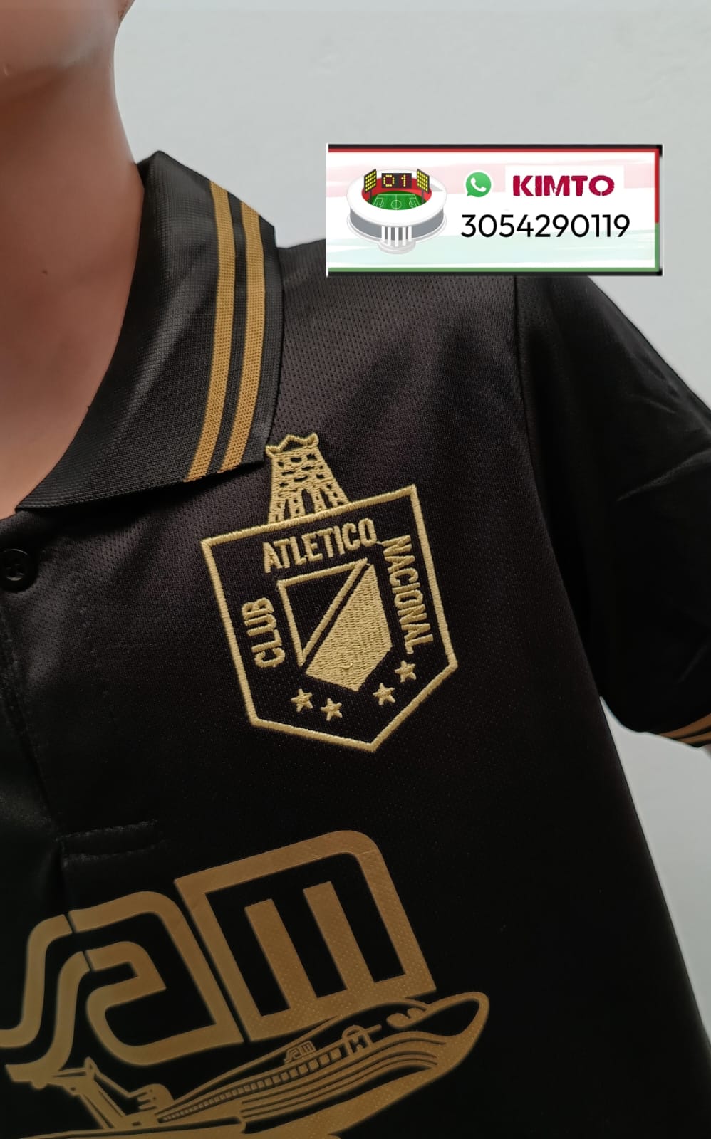 CAMISETA ATLÉTICO NACIONAL RETRO SAM NEGRA 