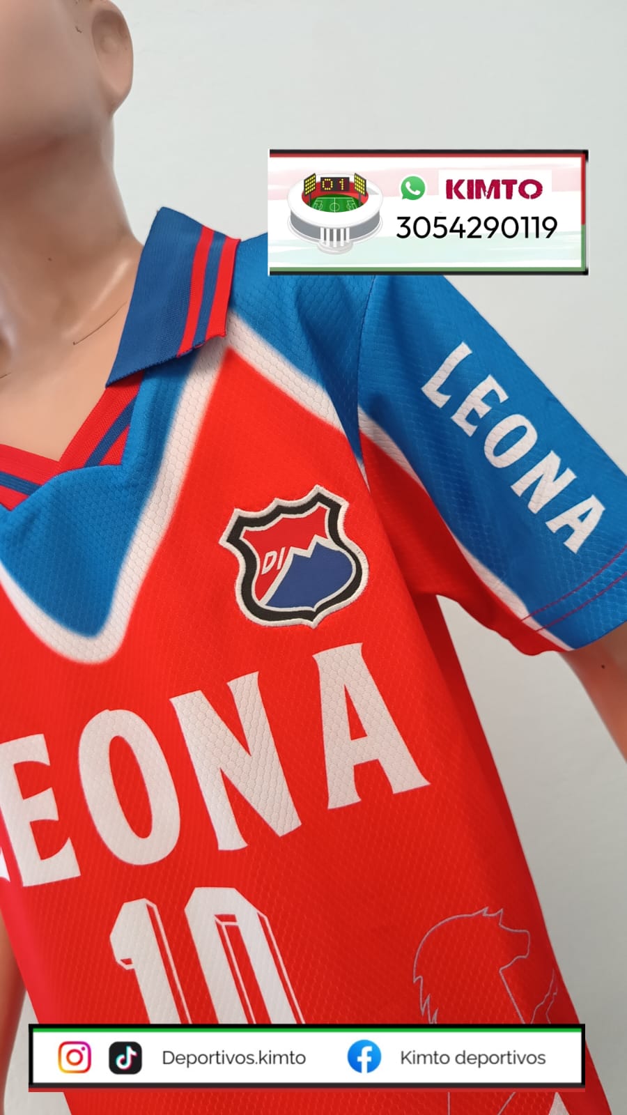 UNIFORME DEL DIM - MEDELLÍN RETRO LEONA 1996 ROJO 