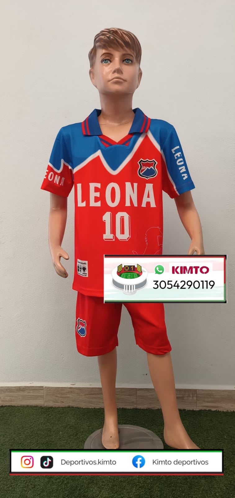 UNIFORME DEL DIM - MEDELLÍN RETRO LEONA 1996 ROJO 