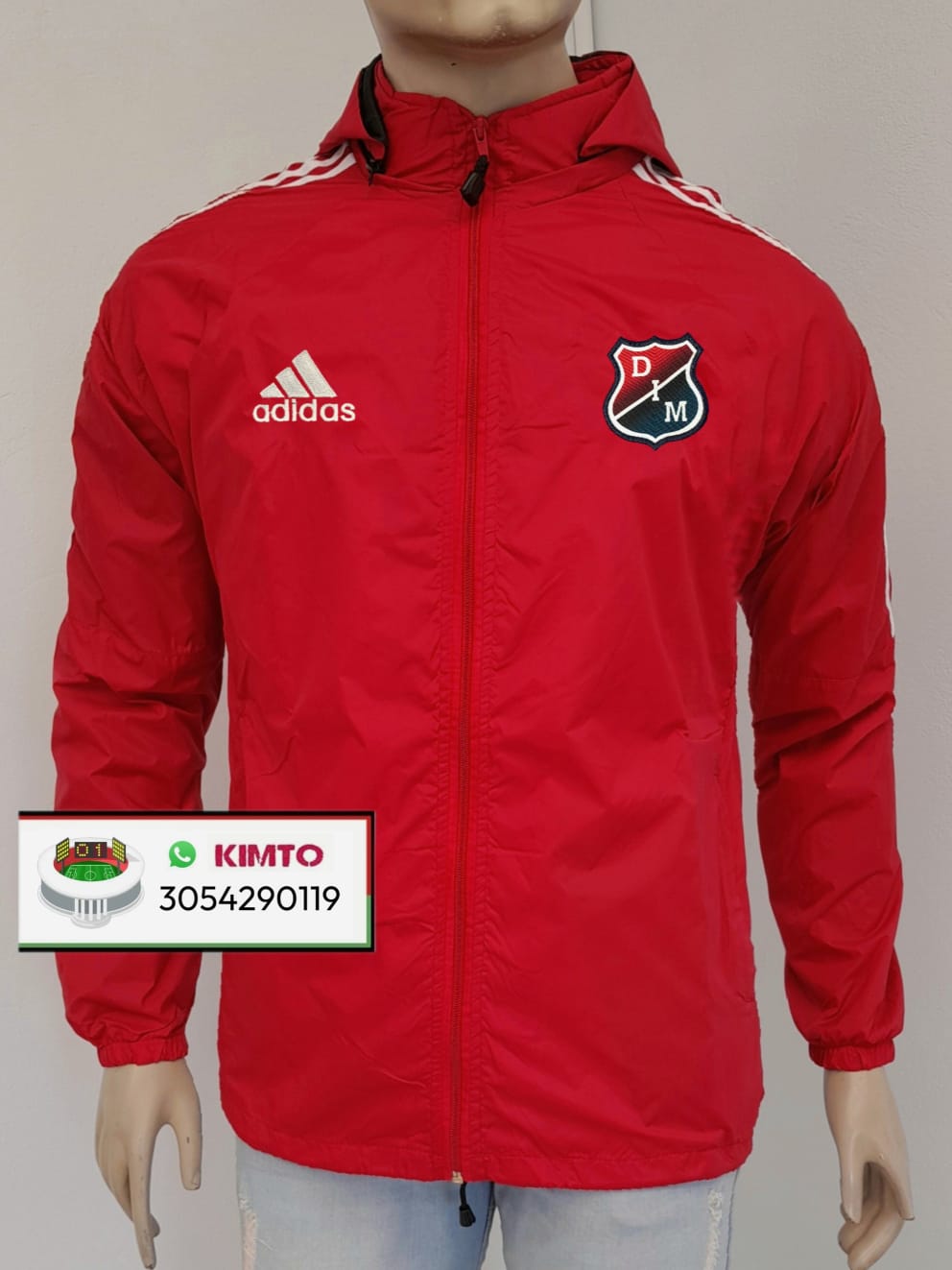 CHAQUETA CORTAVIENTOS DEL DIM - MEDELLÍN ROJA