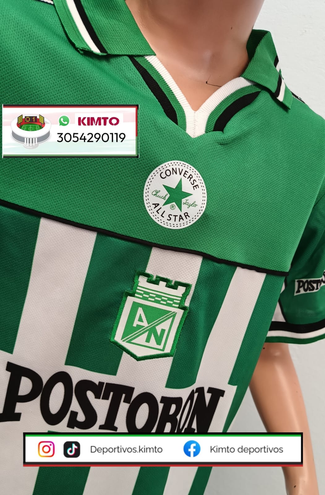 CAMISETA ATLÉTICO NACIONAL RETRO CONVERSE VERDE LOCAL 2001