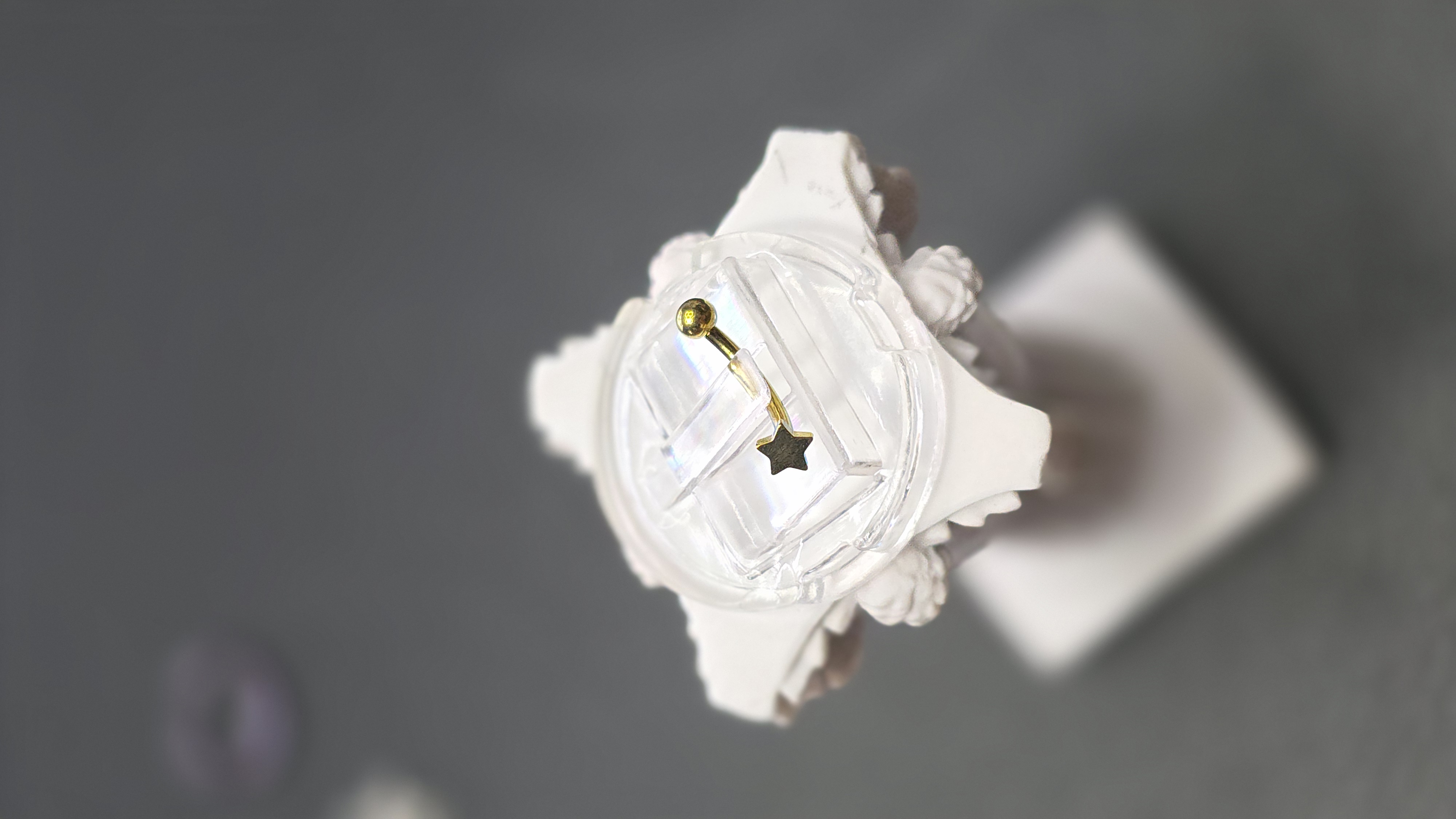 Barbel Semicurvo Placa Estrella Dorada