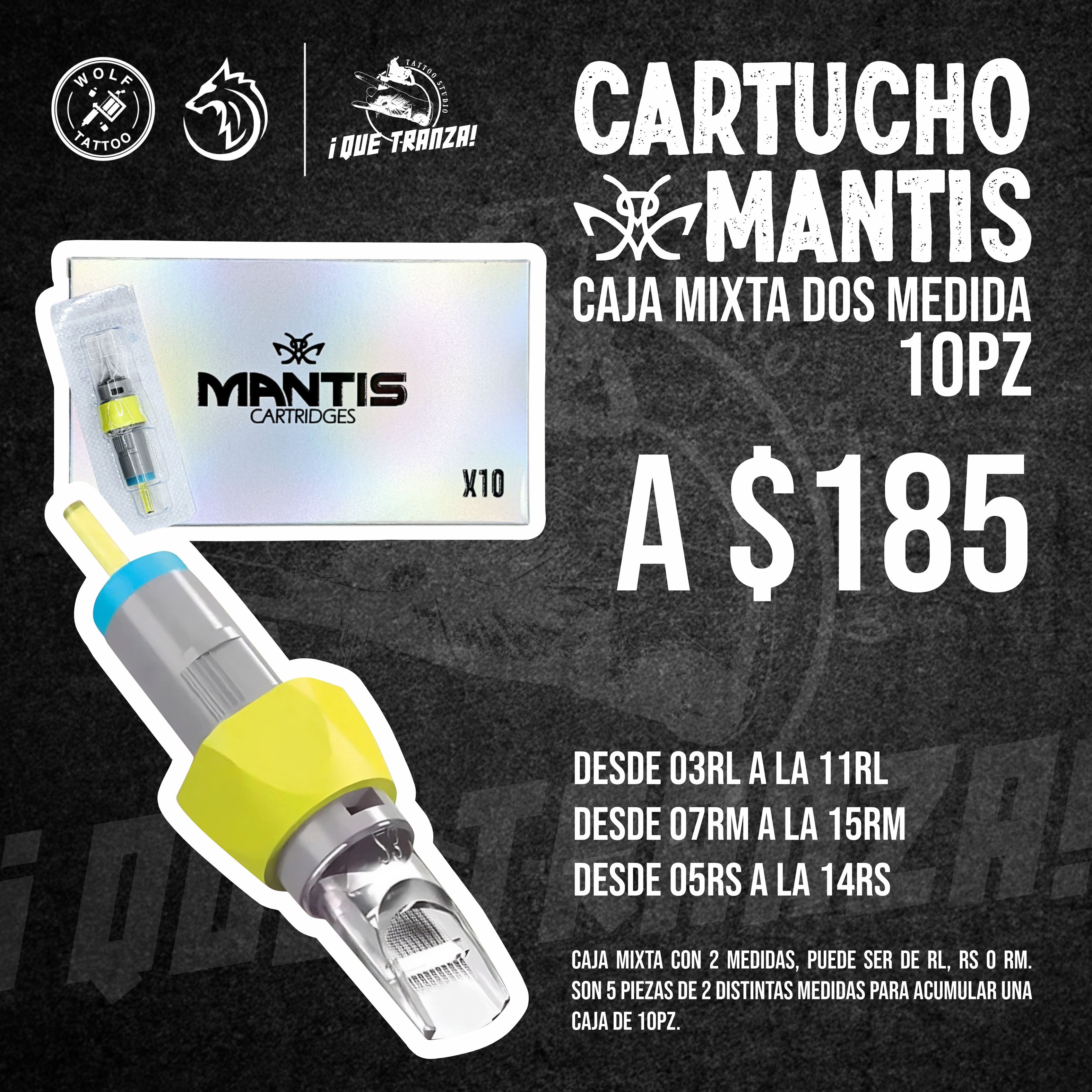 Cartucho Mantis MIXTA 10 pz