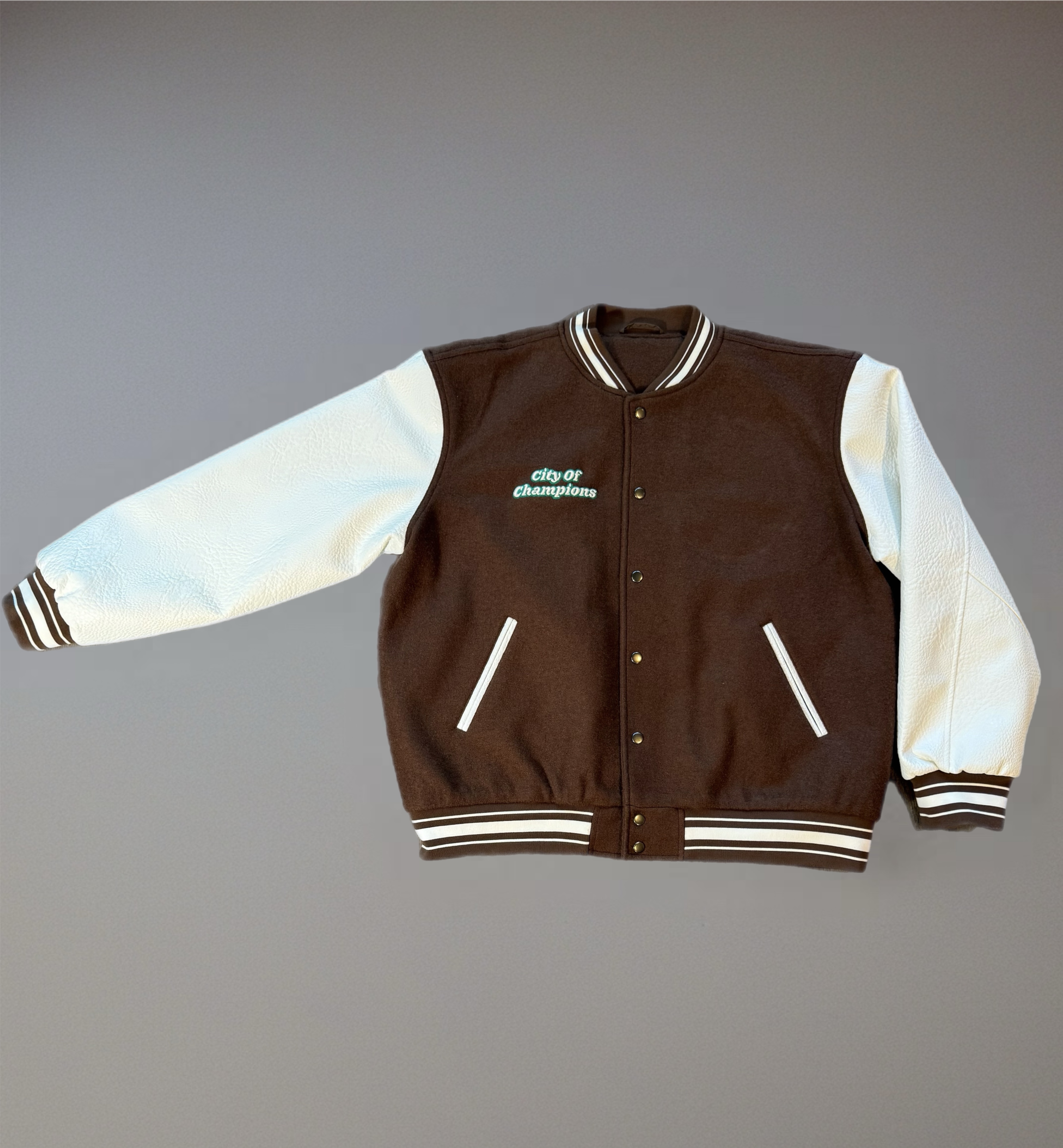 UTM Mascot City Of Champions  Brown Varsity Jacket 