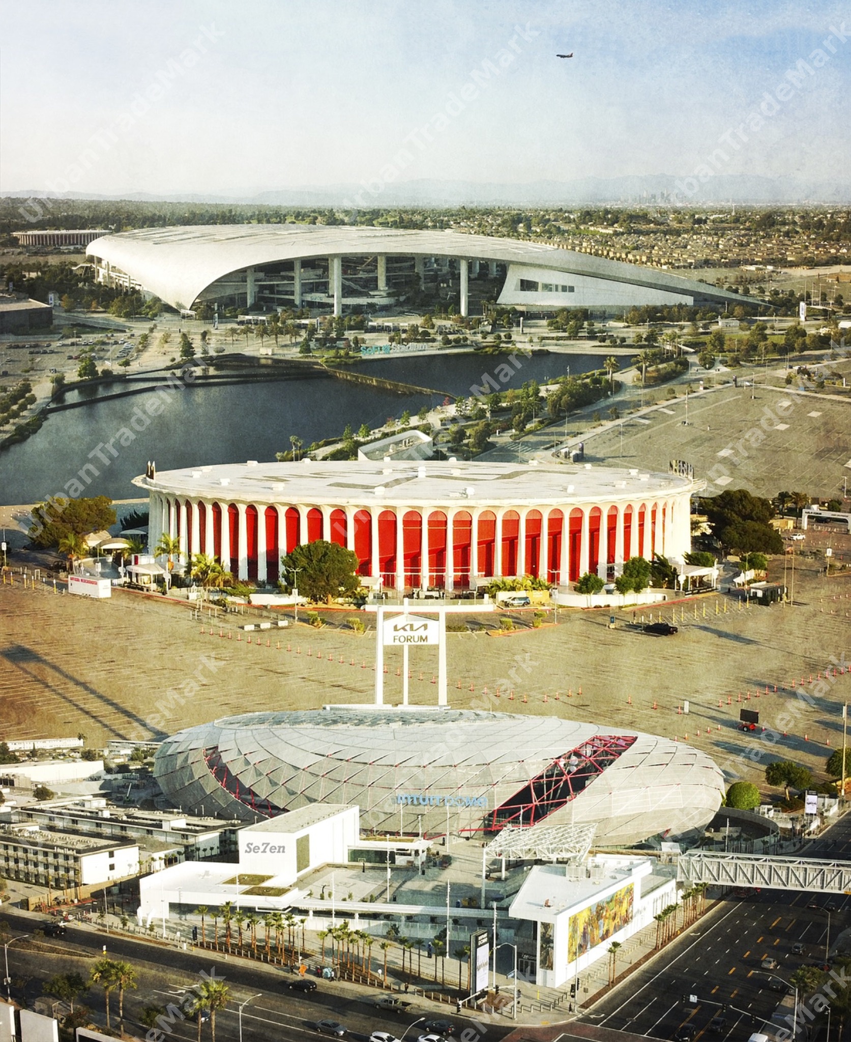 Inglewood Stadiums The Evolution Architectural Poster 24 x 30