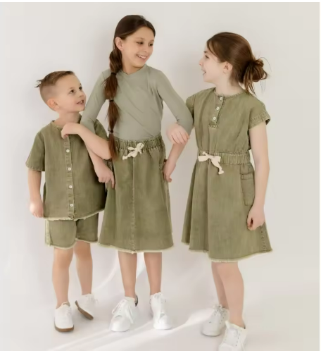 Children's Olive Green Denim Outfits