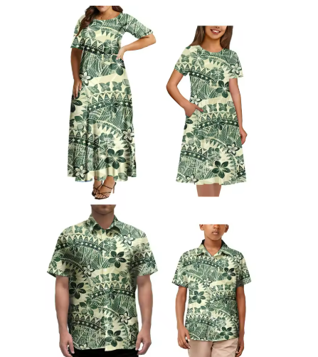 Blue Hawaiian Print Apparel