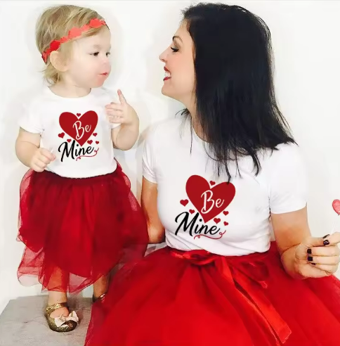 Matching Mother-Daughter Heart T-Shirts