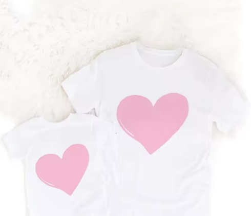 Matching Mother-Daughter Heart T-Shirts