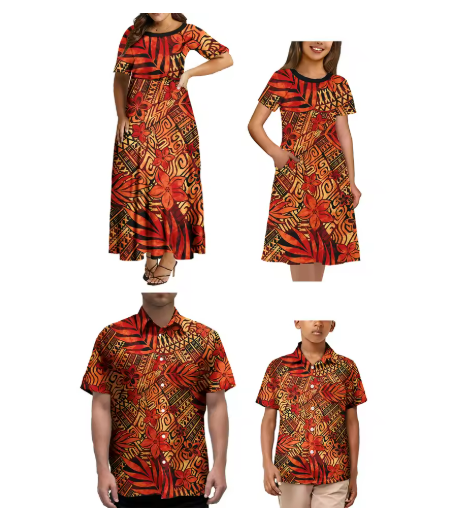 Blue Hawaiian Print Apparel