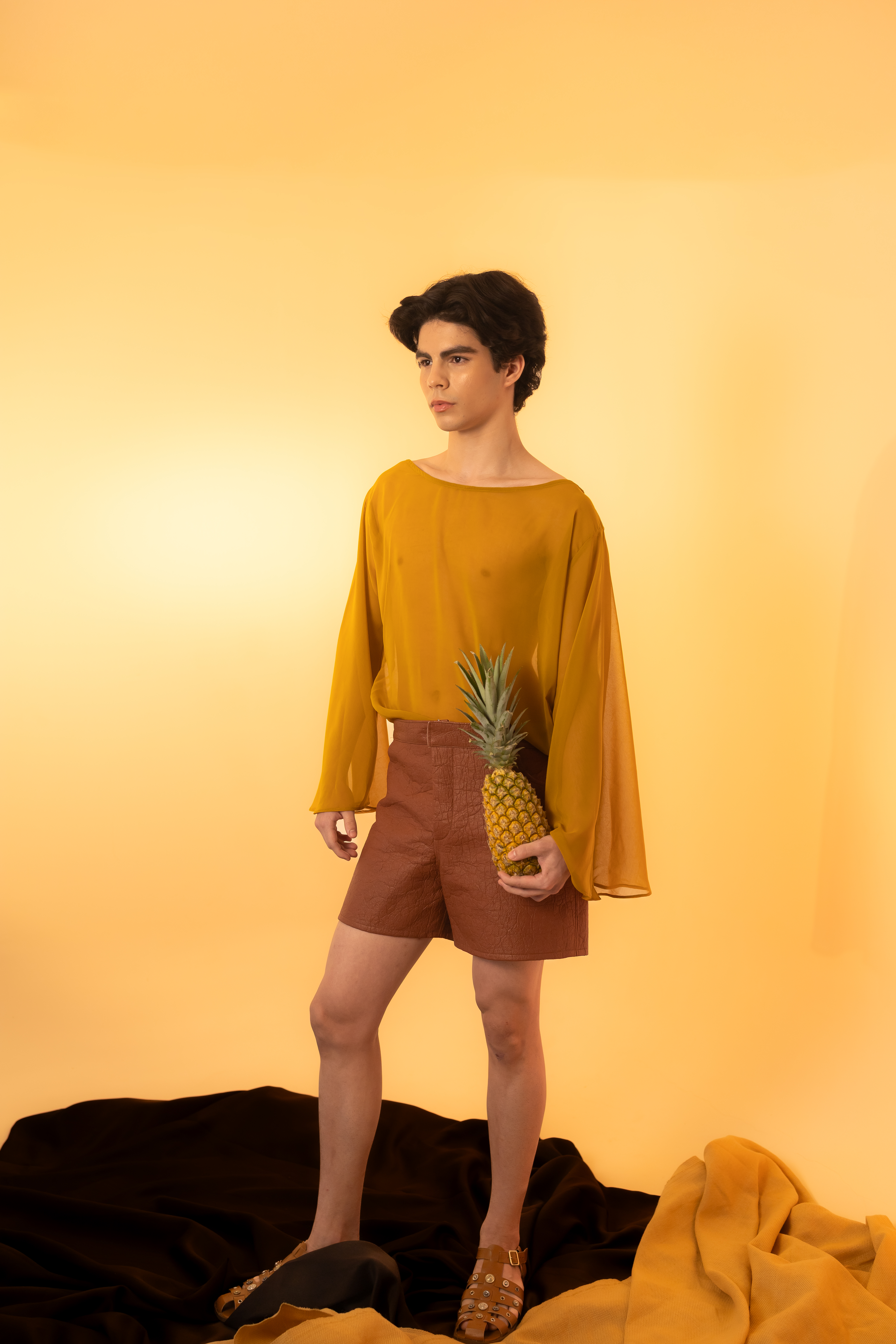 Camisa Canoa Tranparente Mostarda