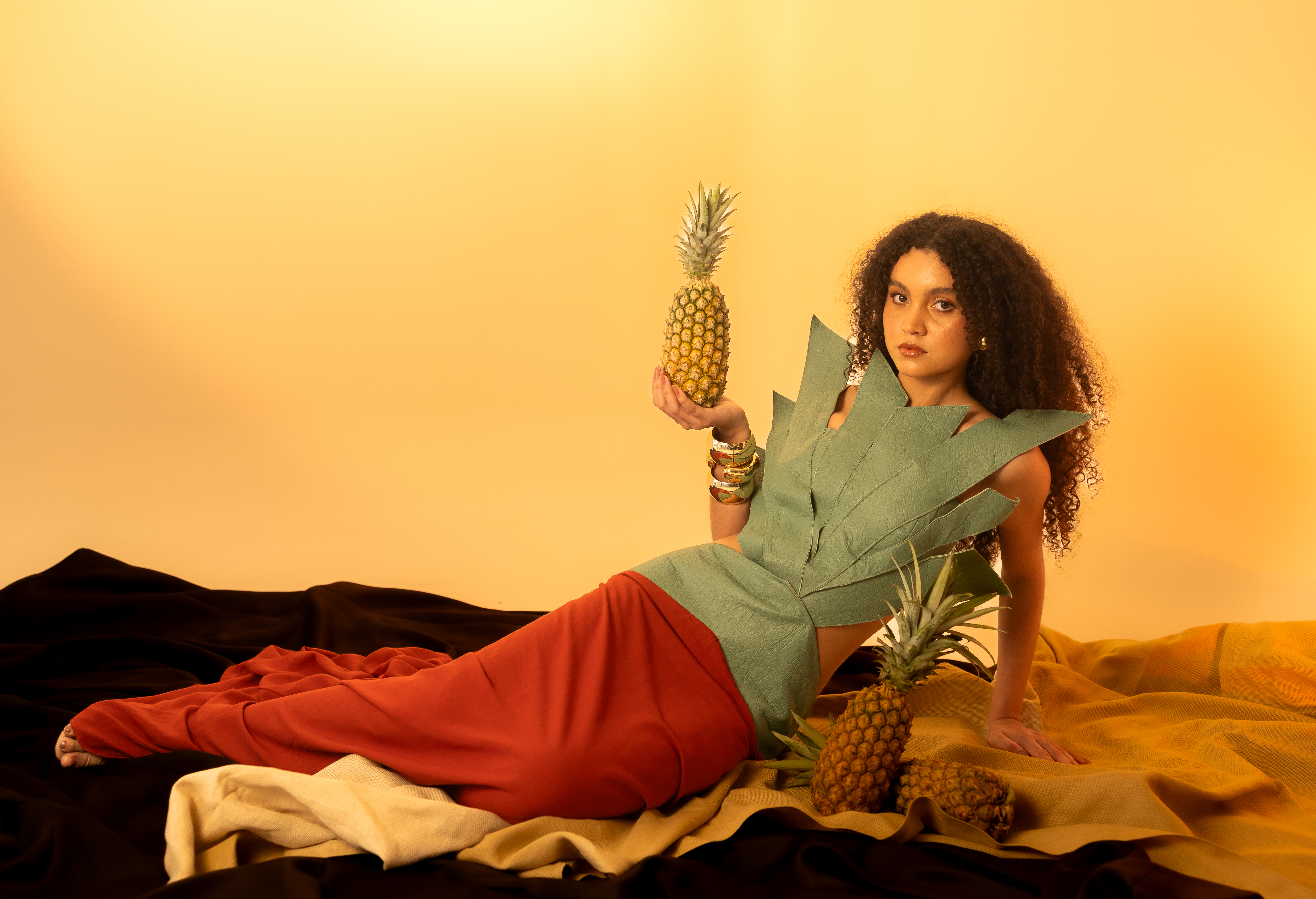 Vestido Coroa Ananas Okra 🍍